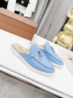 Loro Piana Sprightly Charms Walk Loafers 2022 Collection,Sky blue