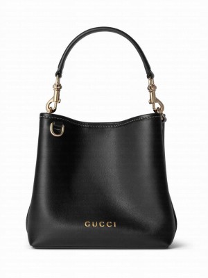 Gucci GG Emblem Mini Bucket Bag 815118 Black