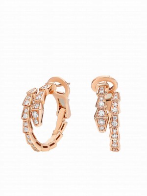Bvlgari Women's Serpenti Viper Earrings Red