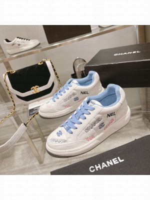 Chanel Calfskin Sneakers White 013