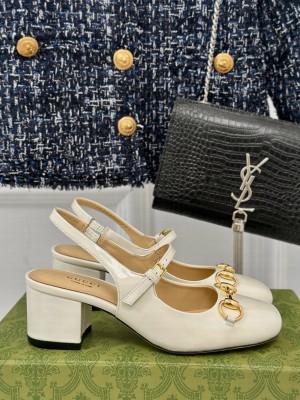 Gucci Horsebit 5cm White patent leather 801893 Pump 2024