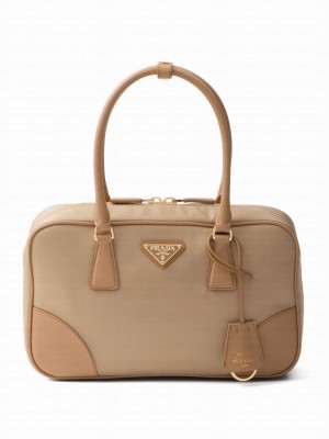 Prada Fever-Edition recycled nylon and Safiano leather double handle bag Khaki