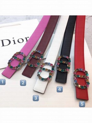 Dior Multicolor Crystal CD Buckle 30mm Belt  Collection