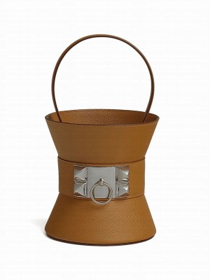 Hermes Mini Medor Tote Light Coffee