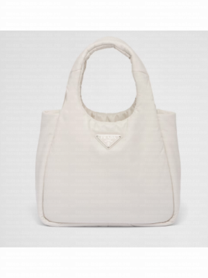 Prada Medium padded Soft nappa leather bag 1BG413 white