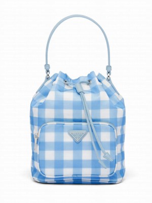 Prada Duet Printed Re-Nylon Bag 1BH038 Blue