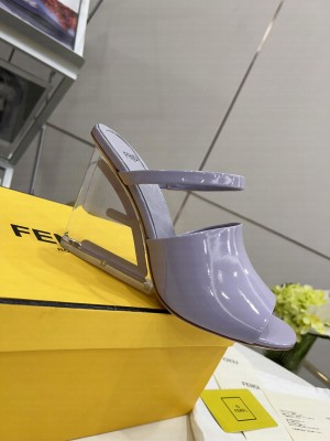 FENDI FIRST 85mm Purple Patent Leather high-heeled sandals 2022 Collection