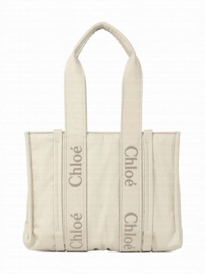 Chloe Medium Woody Tote Bag Cream