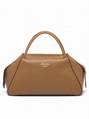 Prada Medium Leather Prada Supernova Handbag 1BA365 Coffee