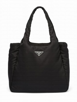 Prada Large Padded Re-Nylon Tote Bag 1BG449 Black