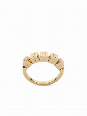 Fendi Women's Fendigraphy Ring 8AH773 Golden
