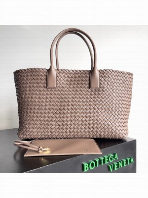 Bottega Veneta Large intreccio leather tote bag 608811 Taupe