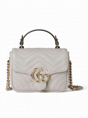 Gucci GG Marmont Mini Top Handle Bag 811238 Cream