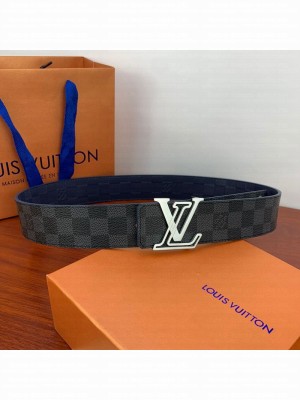 Louis Vuitton Damier Reversible Belt 40mm with Silver LV Buckle 07 Collection