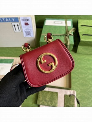 Gucci mini Blondie card case wallet 698635 Burgundy