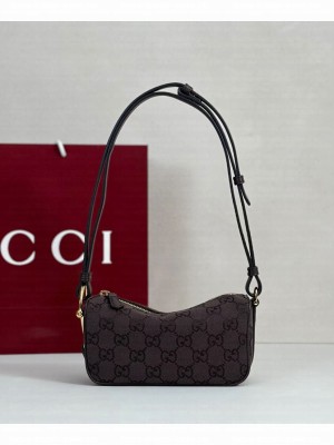 Gucci Half Horsebit Mini Handbag Dark Coffee