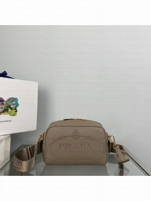 Prada Medium leather bag 1BH187 gray