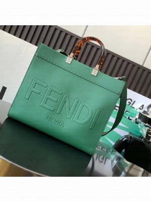 Fendi Sunshine Medium leather shopper 8BH386A green