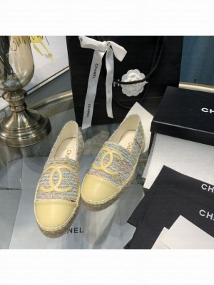 Chanel Tweed Espadrilles Yellow 2021 Collection