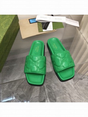 Gucci Women's Lambskin Slide sandal Green