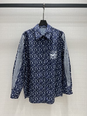 Dior Miss Dior Logo Allover Shirt Dark Blue 2025