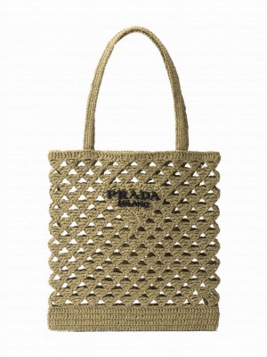 Prada Crochet Tote Bag 1BG493 Green