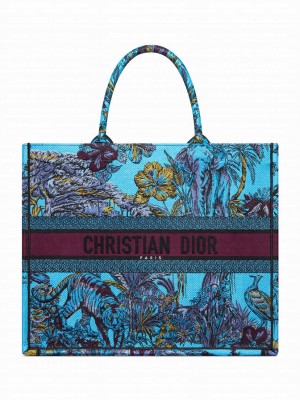 Christian Dior Large Dior Book Tote Blue