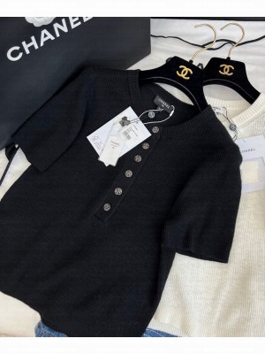 Chanel Women's Button Sweater Black