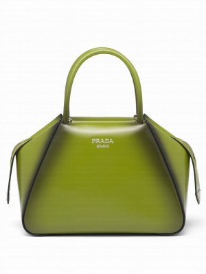 Prada Small Brushed Leather Prada Supernova Handbag 1BA366 Green