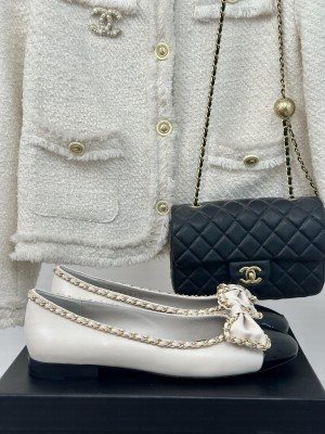 Chanel Women's Camellia Suede & Leather Flat Gray 2024
