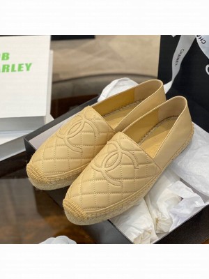 Chanel CC Quilted Lambskin Espadrilles Beige Spring/Summer 2021 Collection 43