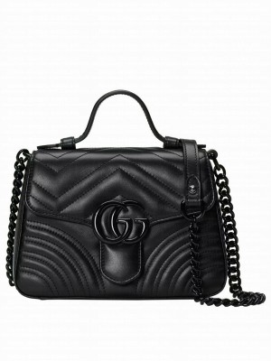 Gucci GG Marmont Mini Top Handle Bag Black