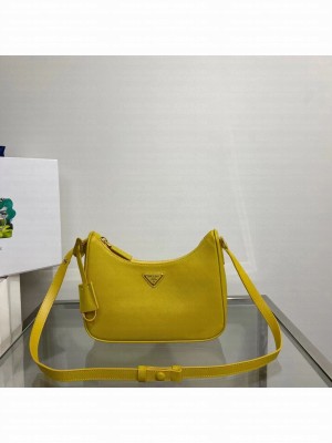 Prada Small Saffiano leather shoulder bag 1BD330 yellow