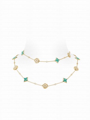Louis Vuitton Color Blossom BB Multi-Pattern Long Necklace Q94887 Blue