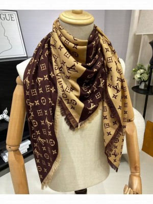 Louis Vuitton Women's Monogram Duogram Scarf Dark Coffee