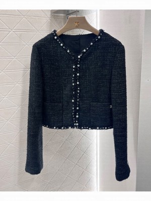 Chanel Women's Tweed Jacket Black