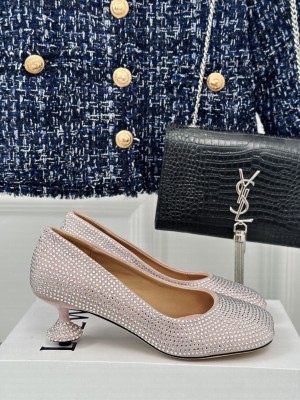 Loewe Toy pump in suede and allover rhinestones Pink
