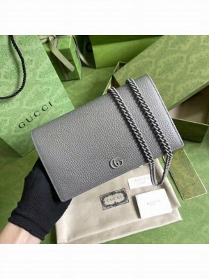 Gucci GG Marmont chain wallet 497985 GRAY