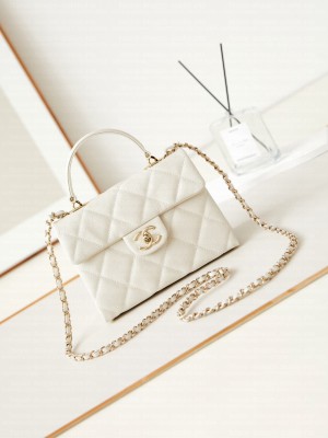 Chanel FLAP BAG WITH TOP HANDLE AS4711 WHITE
