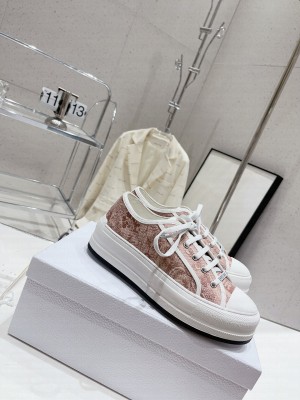 Dior Walk'n'Dior Low-top Platform Embroidered Cotton Sneakers 2023 04