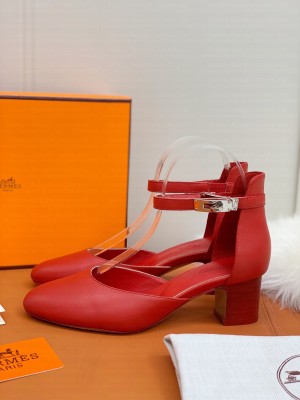 Hermes Kelly Red Leather 4.5cm Pumps 2021 Collection