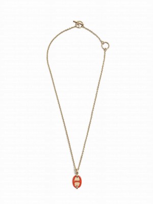 Hermes Mini Maillon Pendant, Small Model Orange