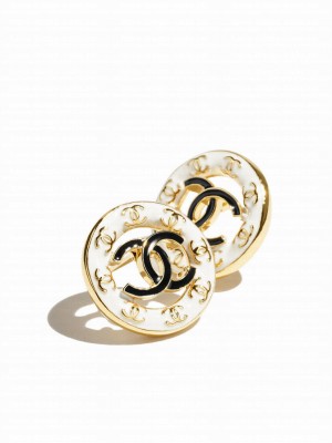 Chanel Women's Stud Earrings ABC98 White