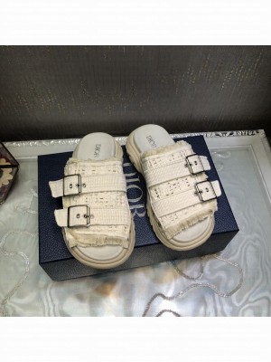 Dior Dior D-Wander Flat Slide Sandals Beige 2022 Collection