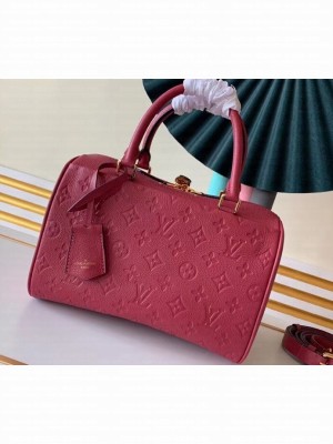 Louis Vuitton Monogram Empreinte Leather Speedy Bandouliere 25 Bag Fuchsia