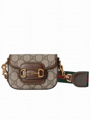 Gucci Horsebit 1955 Strap Wallet 699760 Dark Coffee
