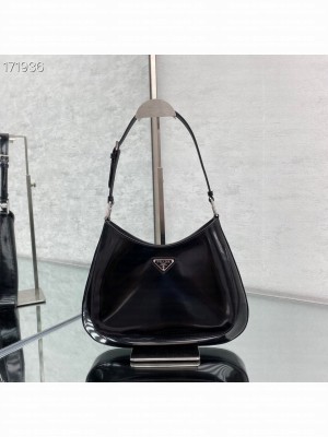 Prada Hobo Bag 30cm 6100 Calfskin Leather Cruise 2021 Collection, Black