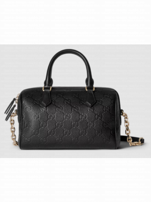 GUCCI GG EMBLEM MEDIUM BOSTON BAG 815255 black