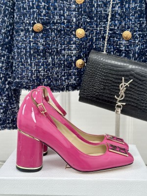 Miss Dior 8cm Pump Pink Patent Calfskin Adjustable buckled ankle strap