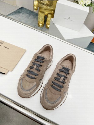 Brunello Cucinell Suede and techno fabric runners sneakers 017
